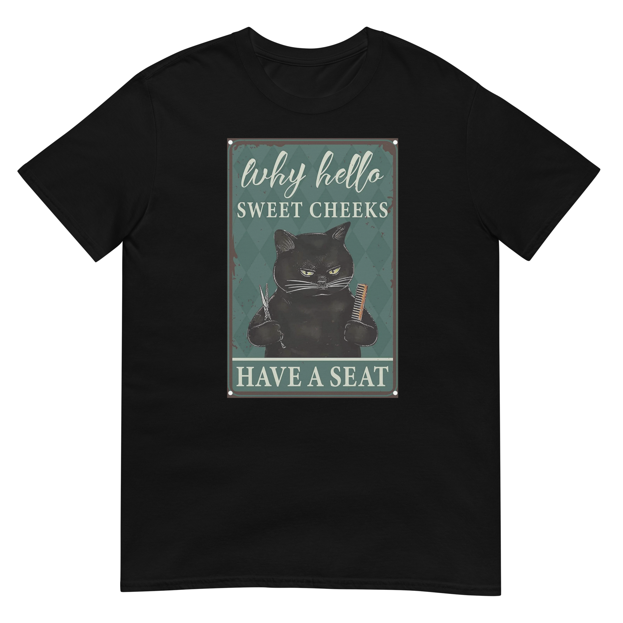 "Have a seat" Hairstylist Cat Short-Sleeve Unisex T-Shirt